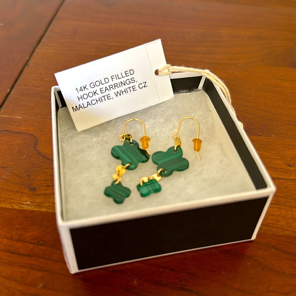 NWT 14K Gold Filled Shamrock Earrings